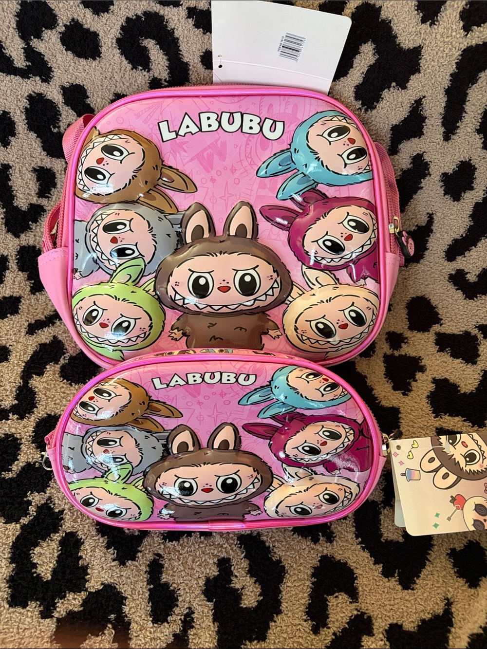 LABUBU Pink Cartoon Character Backpack - Picture 2 of 2